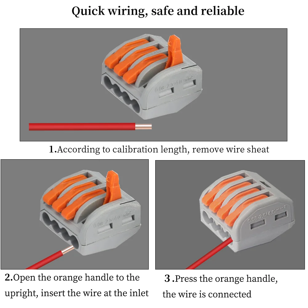 Mini Fast Wiring Cable Connector HC222-412 413 414 415 418Type Universal terminal block plug-in Electrical Fast wire separator wire connectors