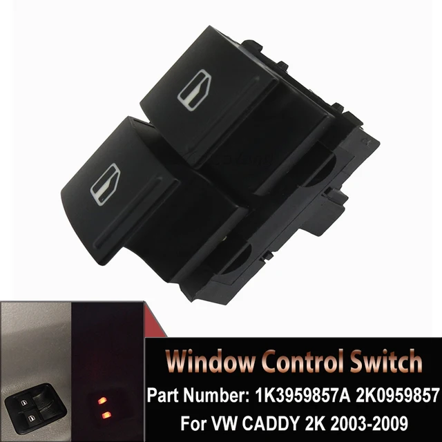 1K3959857A Electric Window Switch: A Convenient Upgrade for Your Volkswagen Caddy 2K, EOS, Golf 5, 6, GTI, Passat B6, CC, Tiguan, Seat Ibiza, Leon, and Altea TOLED