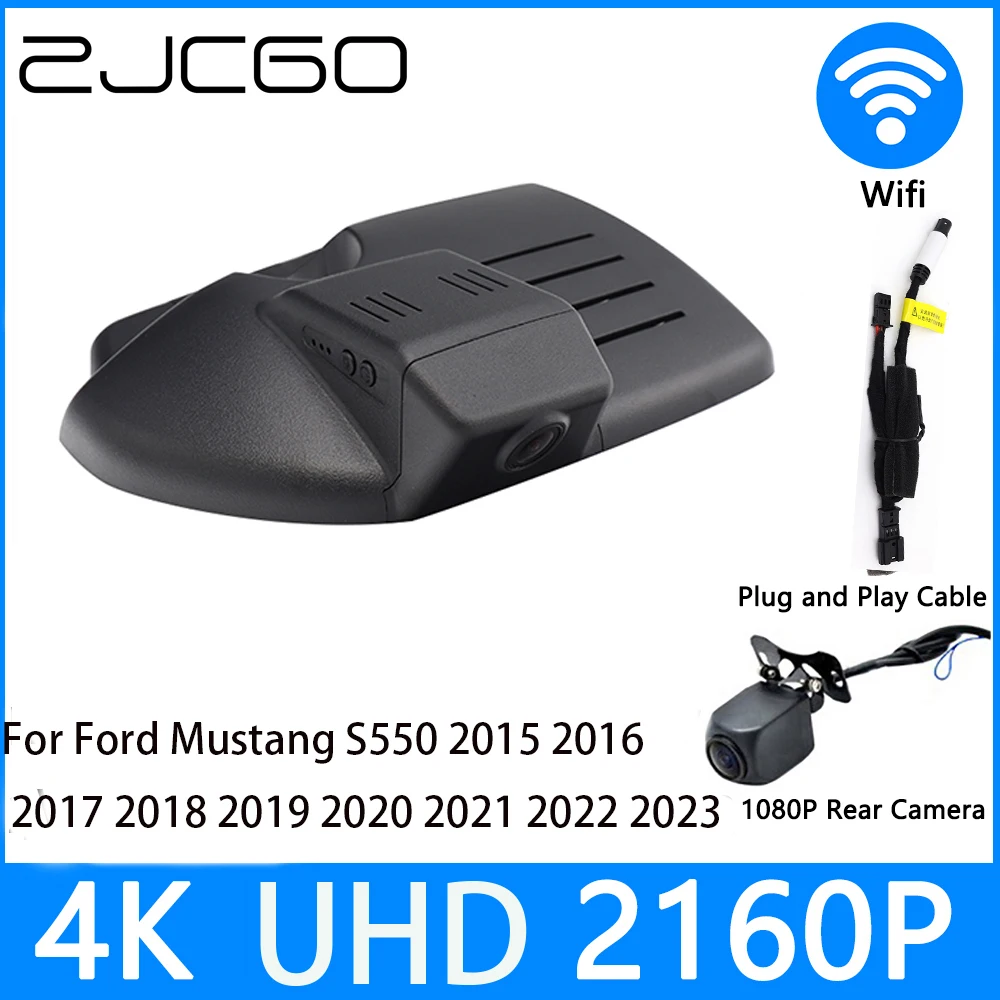 

ZJCGO Dash Cam 4K UHD 2160P Car Video Recorder DVR Night Vision Parking for Ford Mustang S550 2015 2016 2017 2018 2019 2020 2021