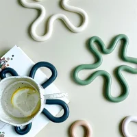 Irregular Silicone Table Mat Geometrical Heat Resistant Drink Cup Coasters Non-slip Pot Holder Placemat Kitchen Pan Pads 5
