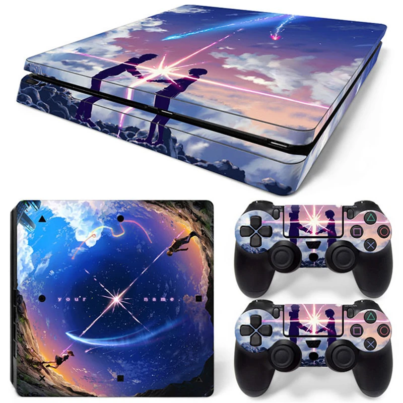 Anime Your Name Ps4 Slim Skin Sticker Decal Cover Per Ps4 Slim Console E 2 Controller Skin Vinyl Slim Sticker Decal