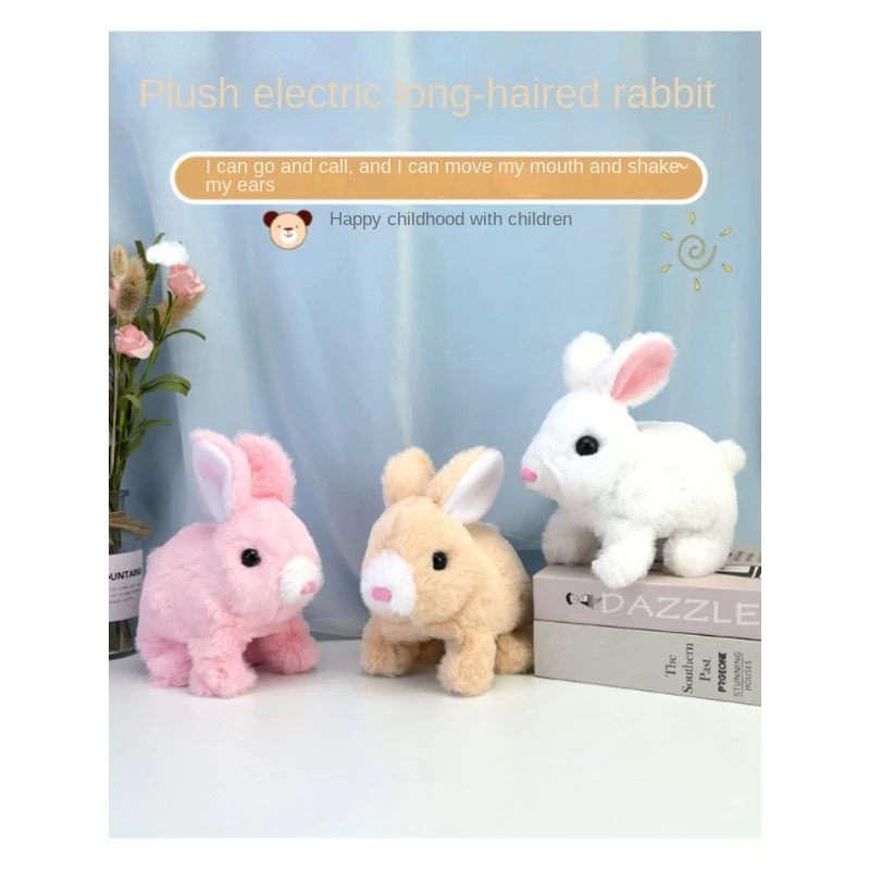 Electronic Plush Rabbit Toy Robot Bunny Walking Jumping Running Animal ...
