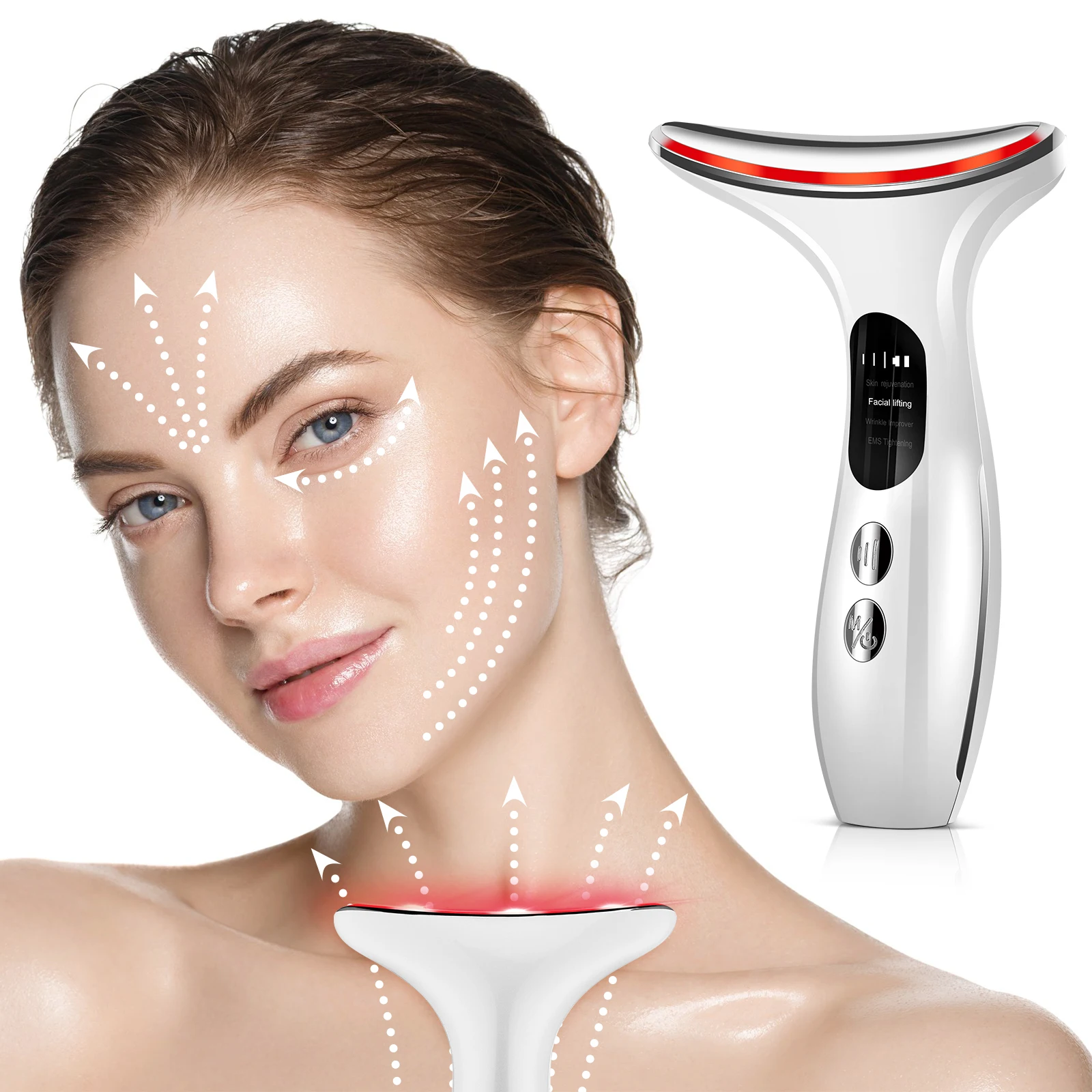 EMS Face Neck Lift Beauty Device Facial Massager LED Double Chin Remover Skin Rejuvenation Tightening Anti Wrinkle 1