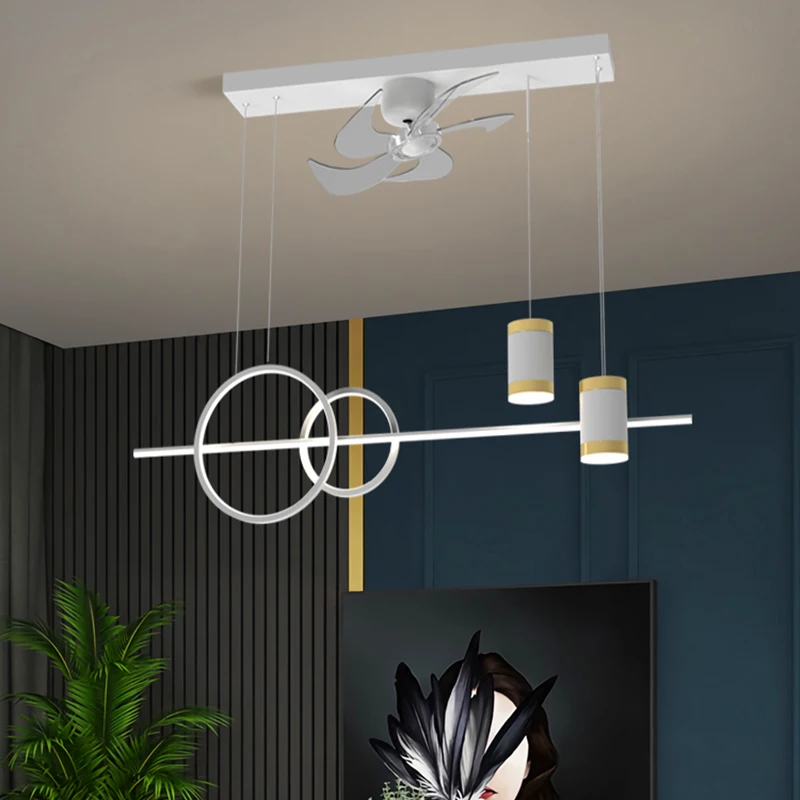 Pendant Chandelier Ceiling fan without blades bedroom Ceiling fan lamp fans with lights decorative led lamps