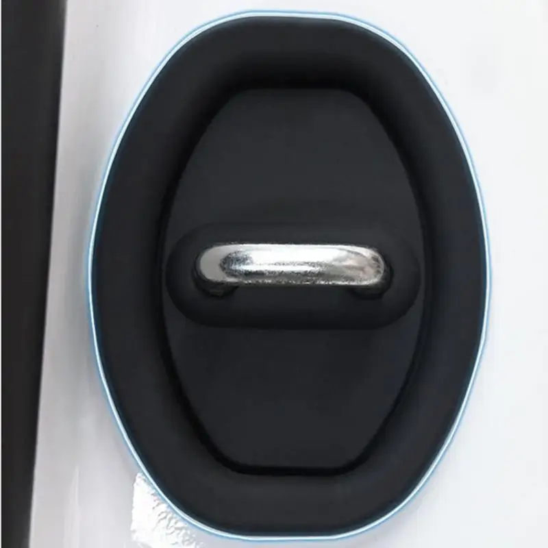 Car Door Lock Latches Cover Silicone Car Latch Protector Adhesive for Door Lock Precise Fit Vehicle Latch Pad to Reduce Impact