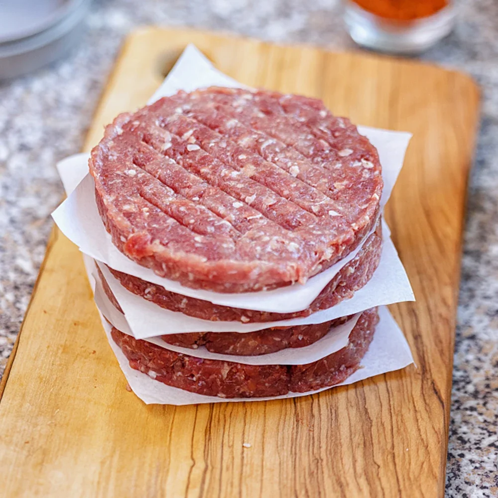 Disposable hamburger pads, 100pcs/pack Round Square Hamburger Food Pad Paper Disposable Hamburger Patty Separation Pad Non-stick Oil Paper Baking