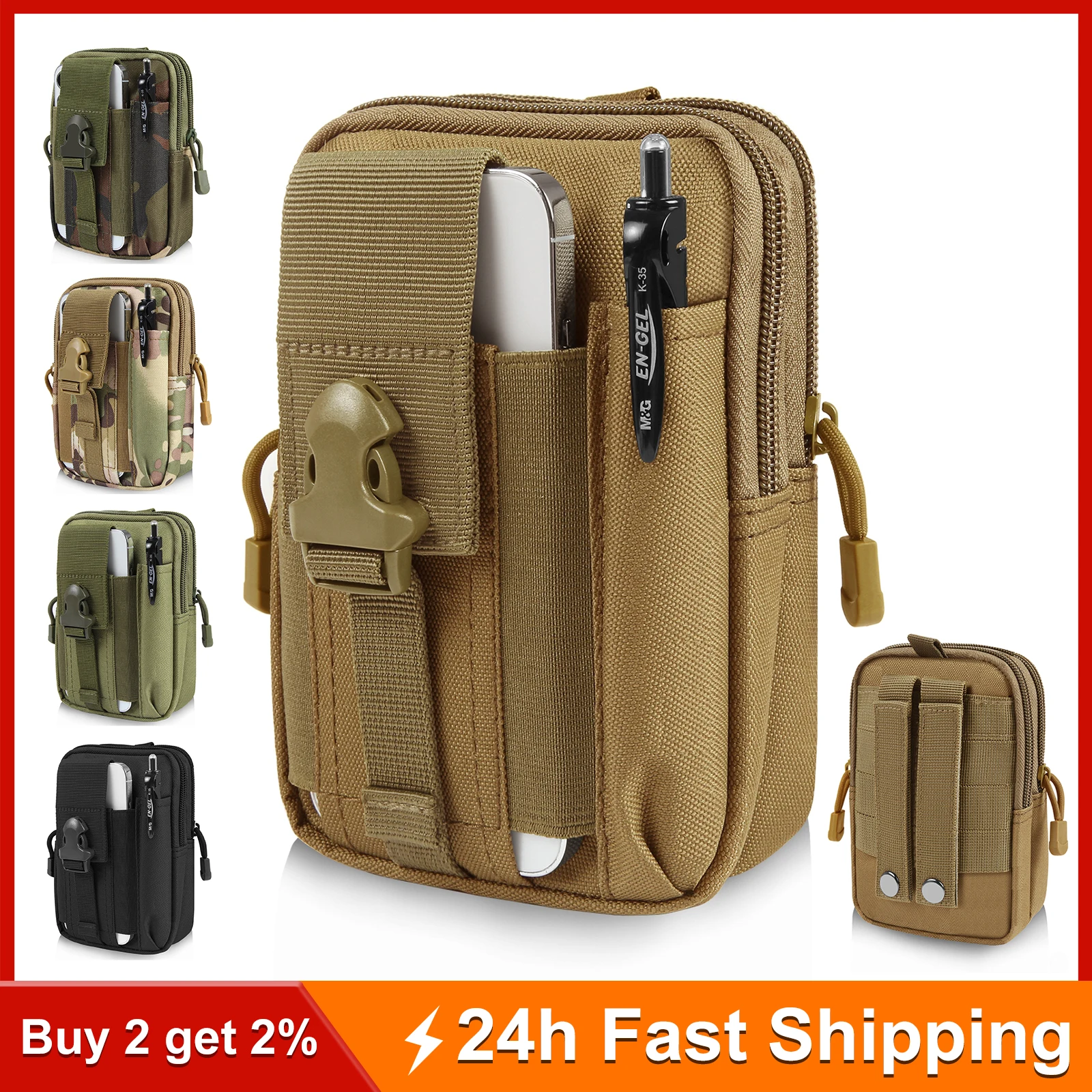HAWEEL Tactical Leg Bag Army Camouflage Riding Locomotive Leggings Bag Sports Hiking Belt Hanging 7.0 inch Phone pouch Waist Bag