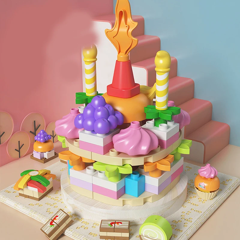 

Большие Детские креативные строительные блоки в стиле пэчворк для торта, основа для детских игрушек, креативный строительный блок, подарочный набор