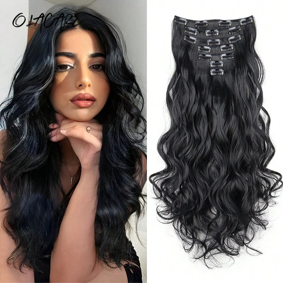 Synthetic Curly Wavy Hair Extensions for Women