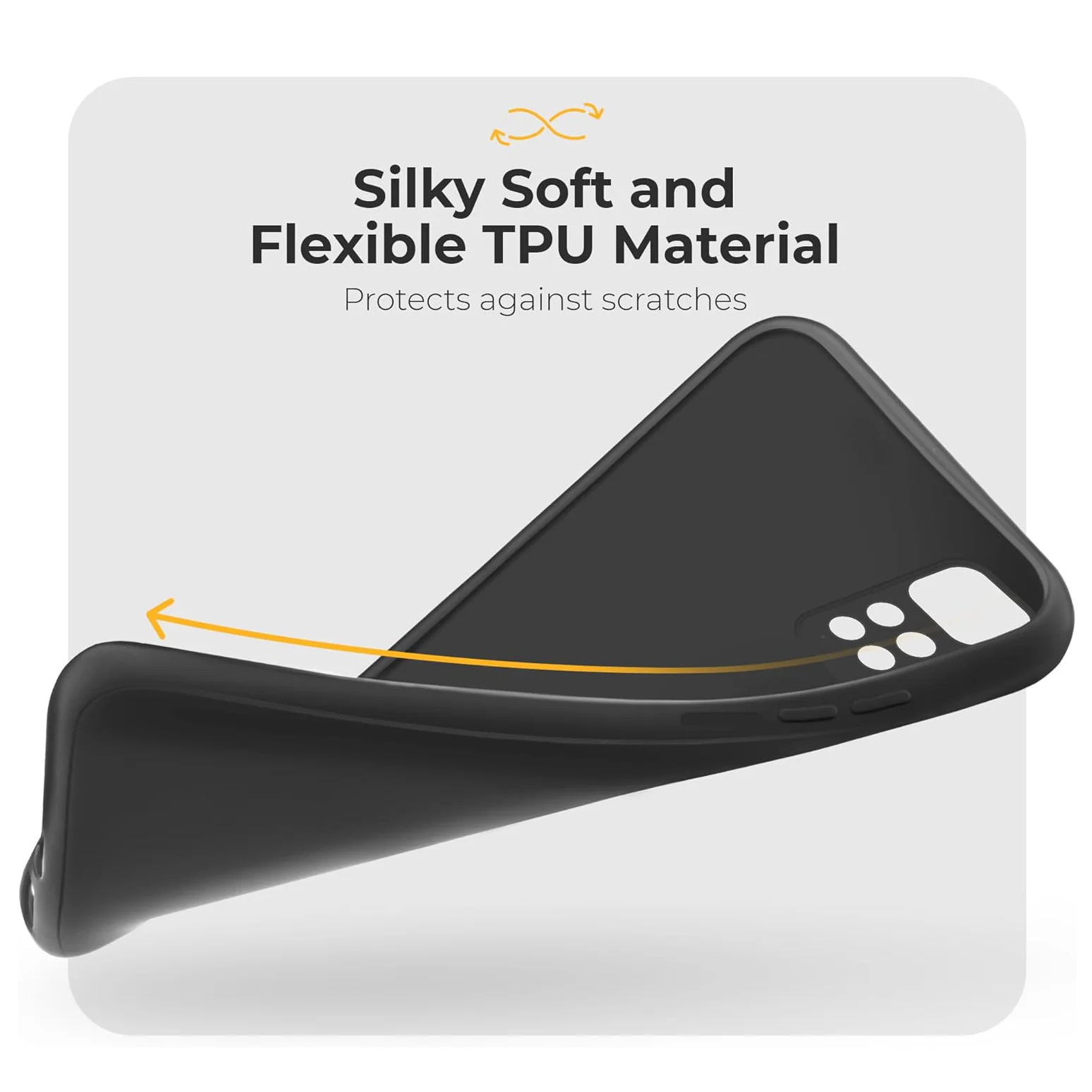 Enhanced Soft Matte Shockproof Black Silicone Phone Case