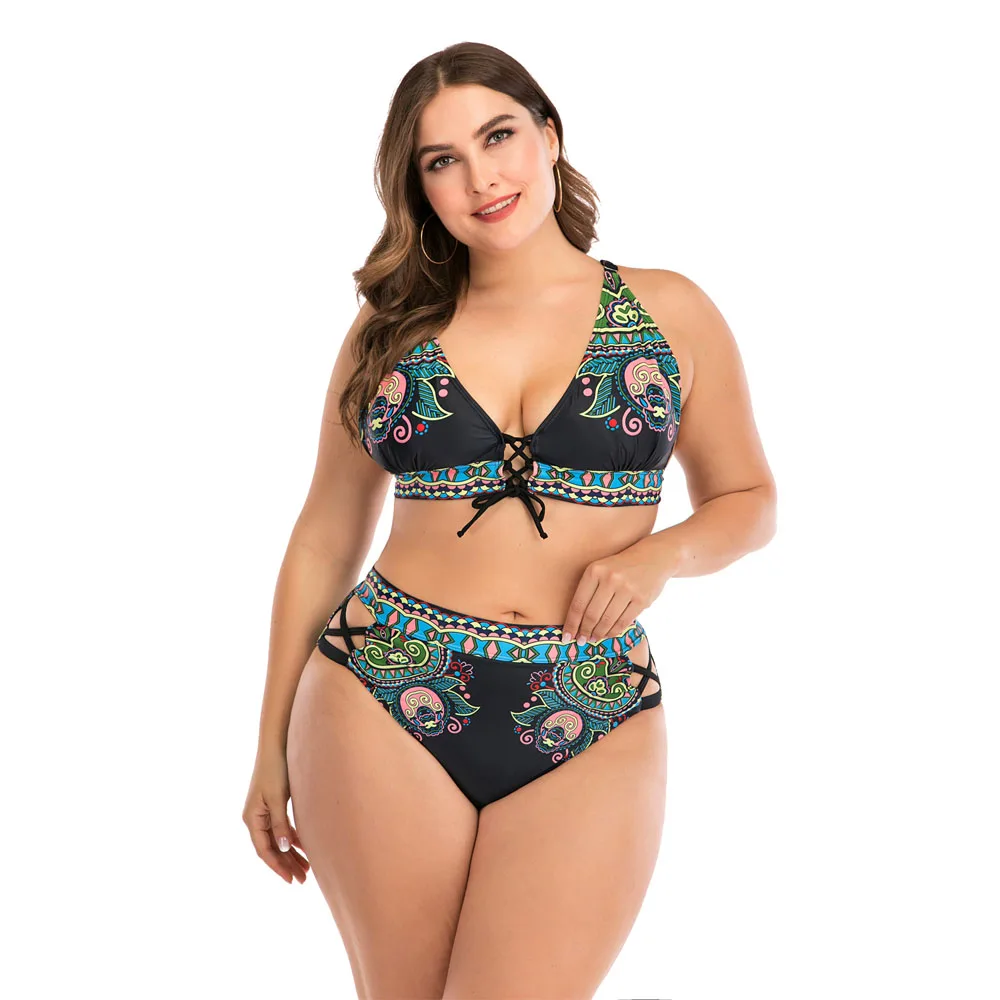 365887-474322.jpg S19945316641d4aec96906b43c40cabcfm Women High Waist Bikinis set Swimsuit Plus size Swimwear Large Big Plussize New Swimming Suits Beachwear Wear For Female Mallzona