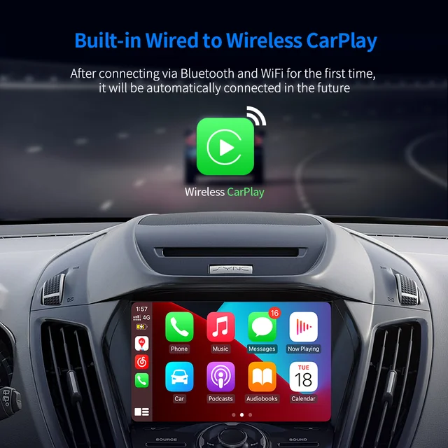 CARVIEW Carplay AI Box Car OEM Wired CarPlay to Wireless CarPlay Linux