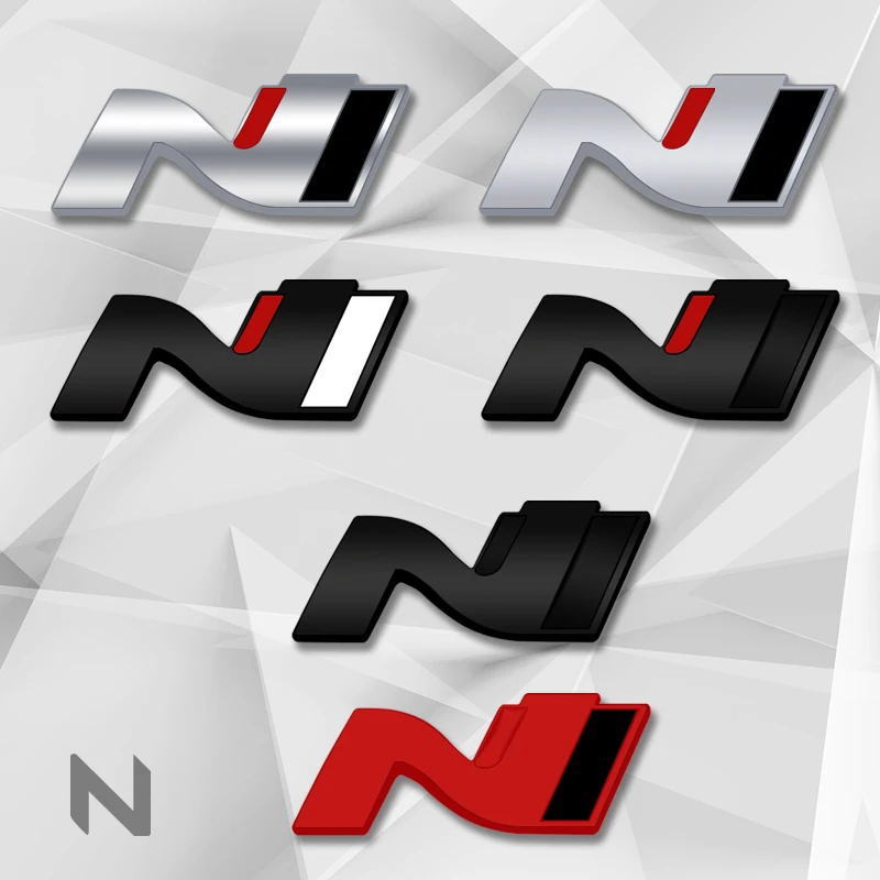 Lega Di Zinco N Badge Performance Car Body Trunk Emblem 3D Grille Decal Sticker Per Hyundai Elantra Tucson I30 Veloster Kona I10