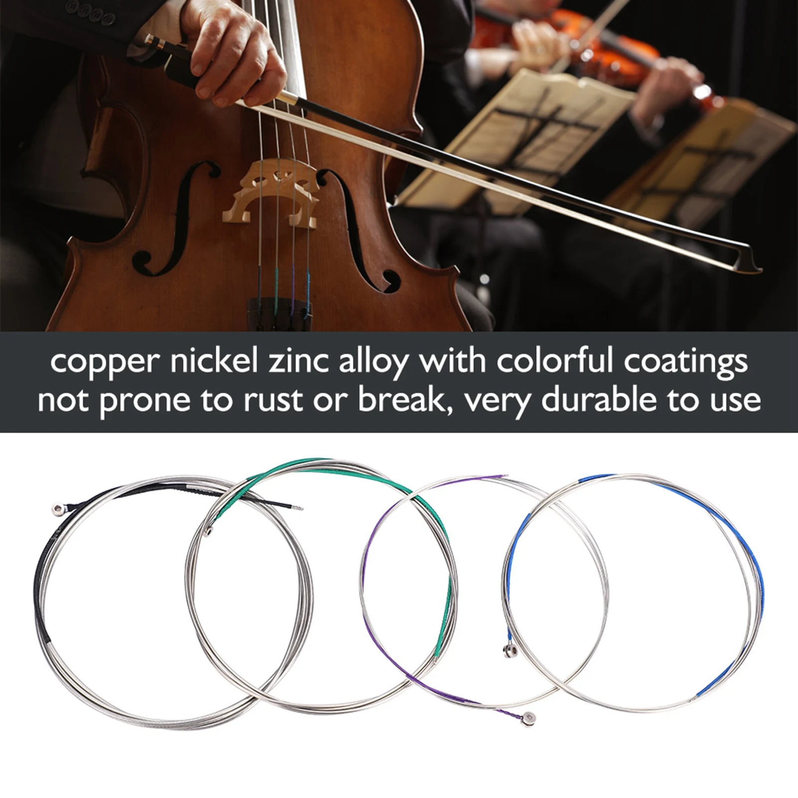 Copper Zinc Alloy 3/4 4/4 Cello Strings Replacement Part Accessories Guitar Metal Strings Guitar String Guitar Nylon String