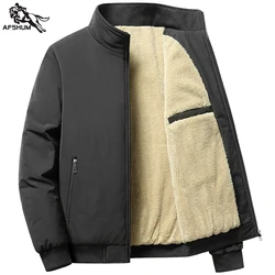 Jacket Mens 6XL 7XL 8XL autumn winter New men jacket fleece thickening Solid color Jackets casual coat Men's business coats 2208