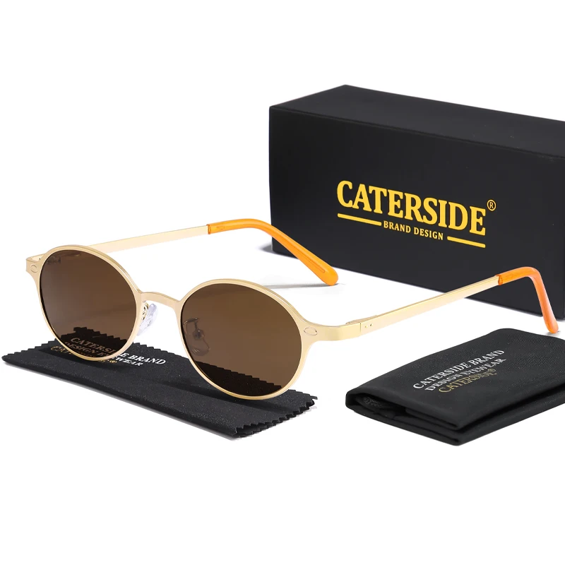 CATERSIDE Mode Punk Sonnenbrille Männer Polarisierte Metall Design Sonnenbrille Frauen Im Freien Fahren Angeln Einkaufen Reise Brillen
