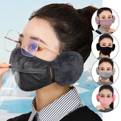 Masks Earmuffs 2 in 1 Women Men Winter Warmer Breathable Hole Masks Ear Cover Outdoor Riding Ski Ear Flap Face Cover Earflap