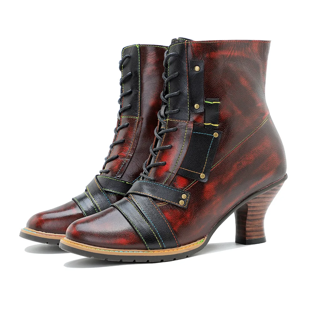 

36-42 Autumn Hand-polished Color Women's Short Boots Point Toe Ankle Boots Shoes