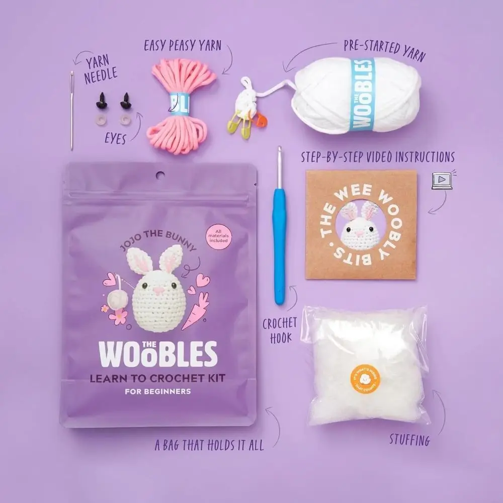 Beginner Crochet Kit with Crochet Hooks Yarn Set,DIY Stuffed Animal Kits,crochet kit