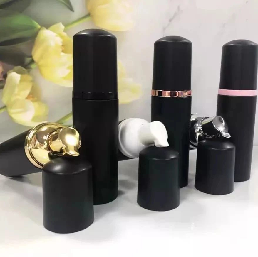 12pcs/Set 60ml Matte Black Empty Plastic Pumps Foamer Refillable Cosmetic Bottle Lashes Cleanser Soap Dispenser Shampoo Bottles bio groom ultra black shampoo шампунь для собак с чёрной шерстью 355 мл