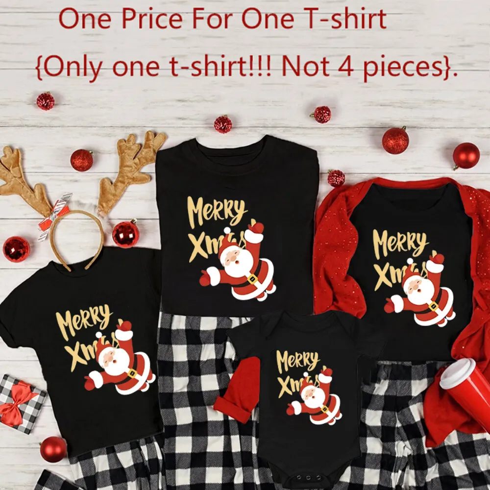 Merry Xmas Matching Family Christmas Shirts Family Christmas Shirts Xmas Tees Father Mother Kids T-shirt Baby Romper 5