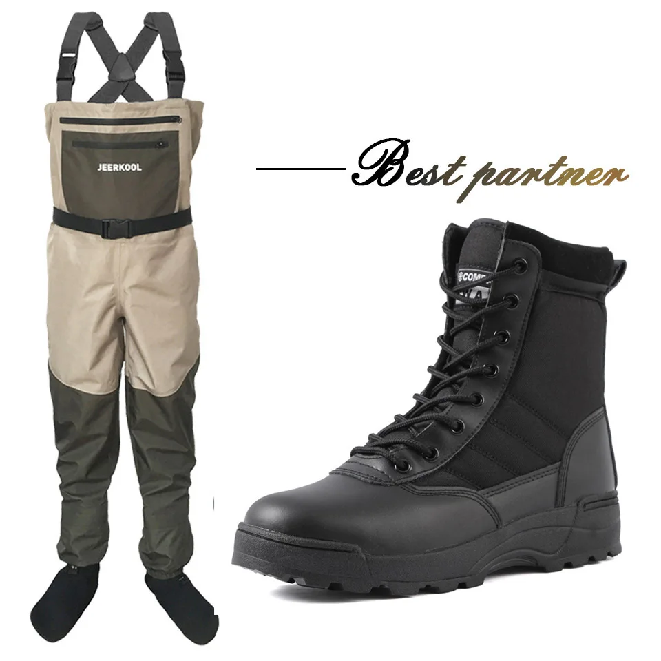Fly Fishing Waders & Wading Shoes Rubber Sole Fish Pants Aqua Sneakers  Clothing Set Rock Sports Boots Hunting No-slip JEERKOOL