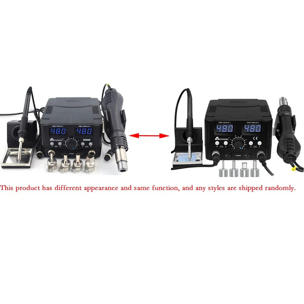 Double Digital Display 2 IN 1 800W Hot Air Gun 8588D ESD Soldering Station LED Digital Desoldering Station Upgrade from 8586 hot air gun soldering station desoldering station
