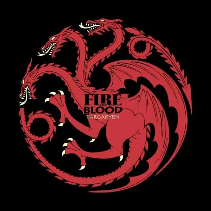 Targaryen Dragon Symbol Fire and Blood T Shirt Summer Cotton O-Neck Short Sleeve Casual Mens T-shirt Size S-3XL