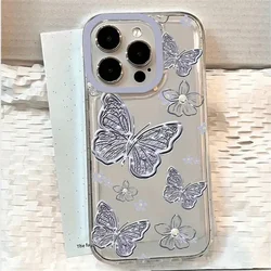 Butterfly Pattern Clear Shockproof TPU Full Body Case - iPhone 12 Mini (T10346)