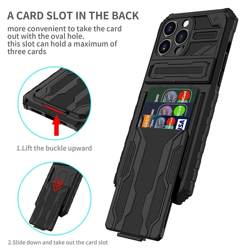 King Kong Card Bag Holder Phone Case For IPhone 11 12 13 Pro Max Xr 7 8 Plus Fully Wrapped Anti Seismic Shatterproof Color Cover |