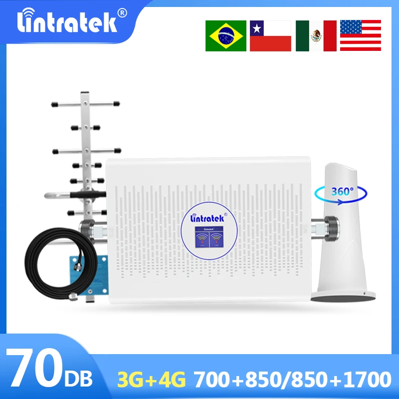 

Lintratek 2 диапазона сотовый усилитель 850 900 1800 2100 МГц AWS 1700 шт 1900 LTE 2G 3G 4G усилитель сигнала AGC мобильный ретранслятор