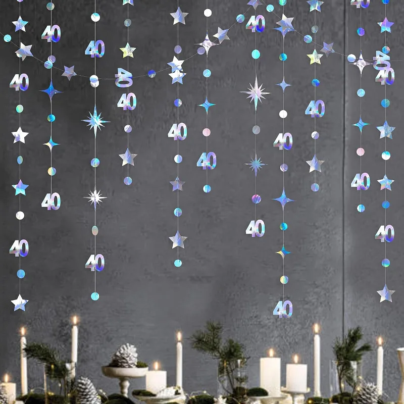 Iridescent 40th Birthday Celebration Garland