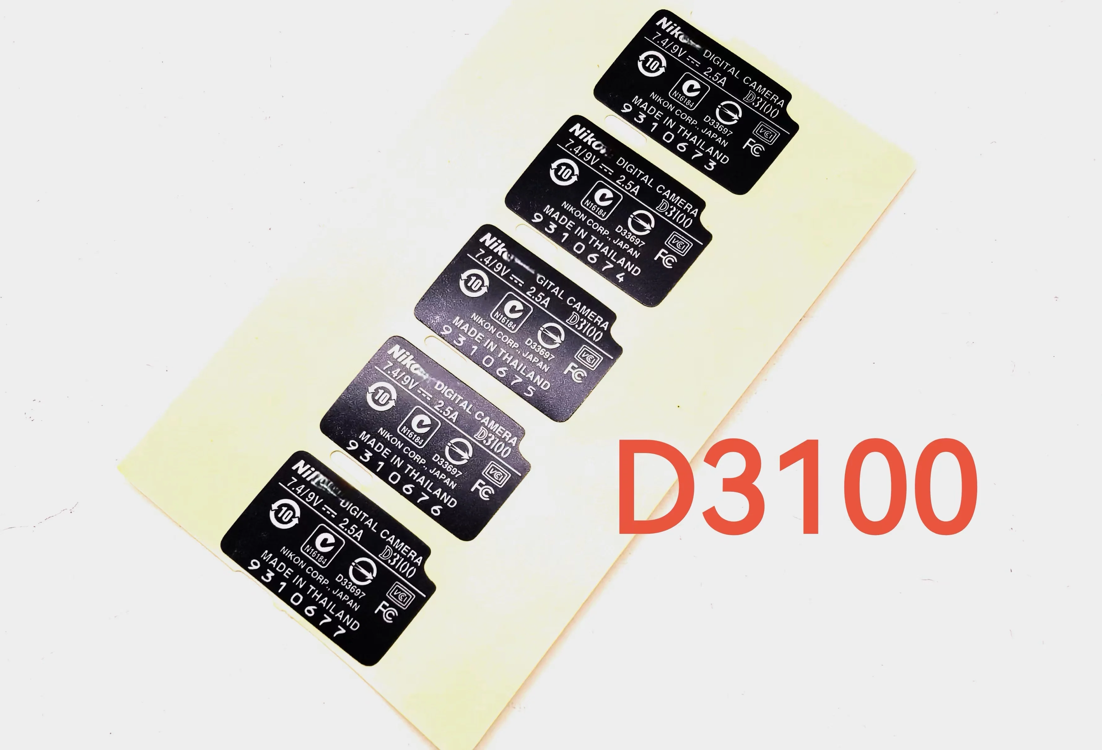 니콘 D3100 하단 라벨 용지, 본체 번호 용지, 카메라 하단 바디 디지털 스티커, 1 개