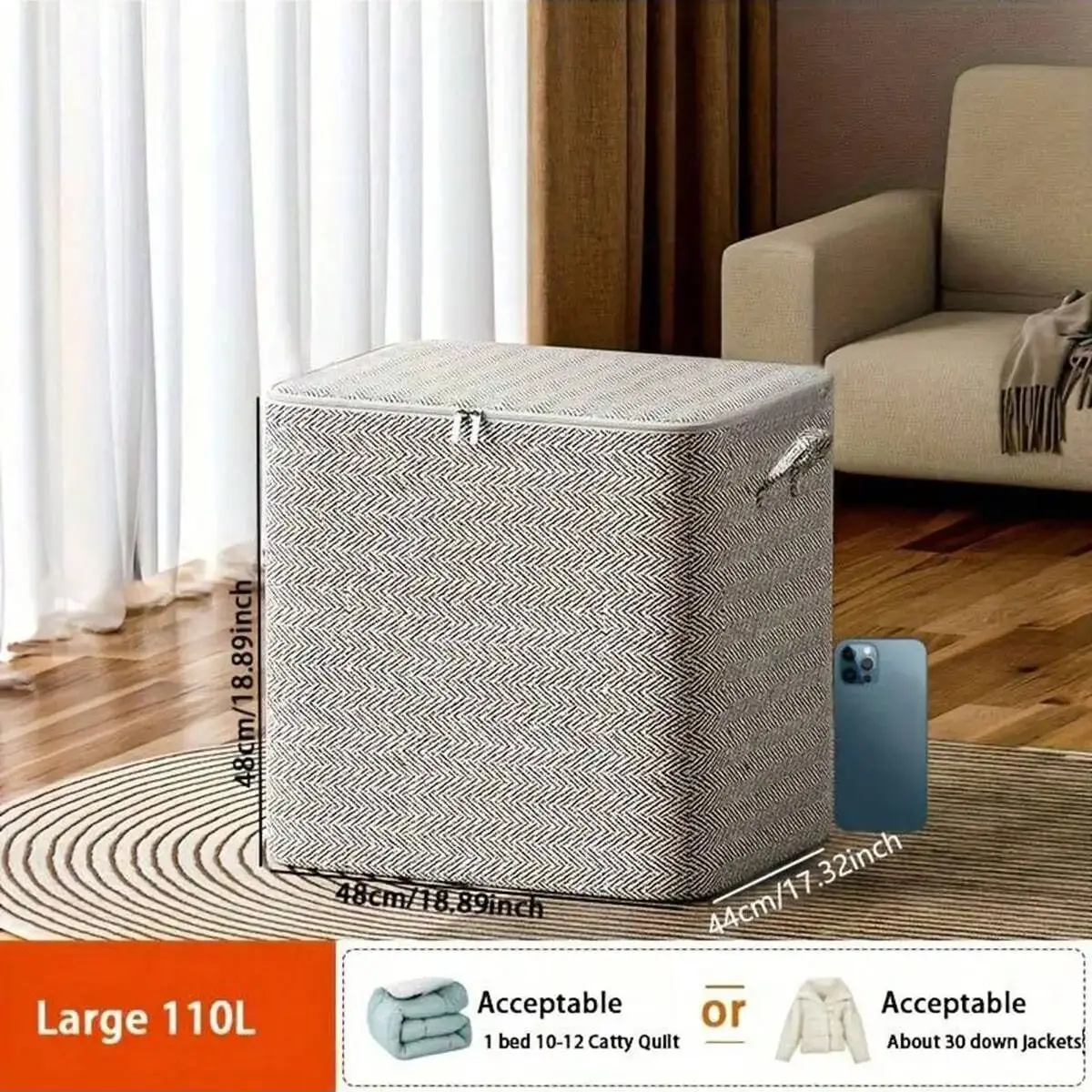 Extra Large Storage Box Quilt Organizer With Handle