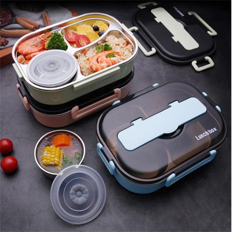 304 Stainless Steel Lunch Box For Adults Kids Snack Storage Portable  Hermetic Breakfast Insulation Meal Container Microwavable - AliExpress