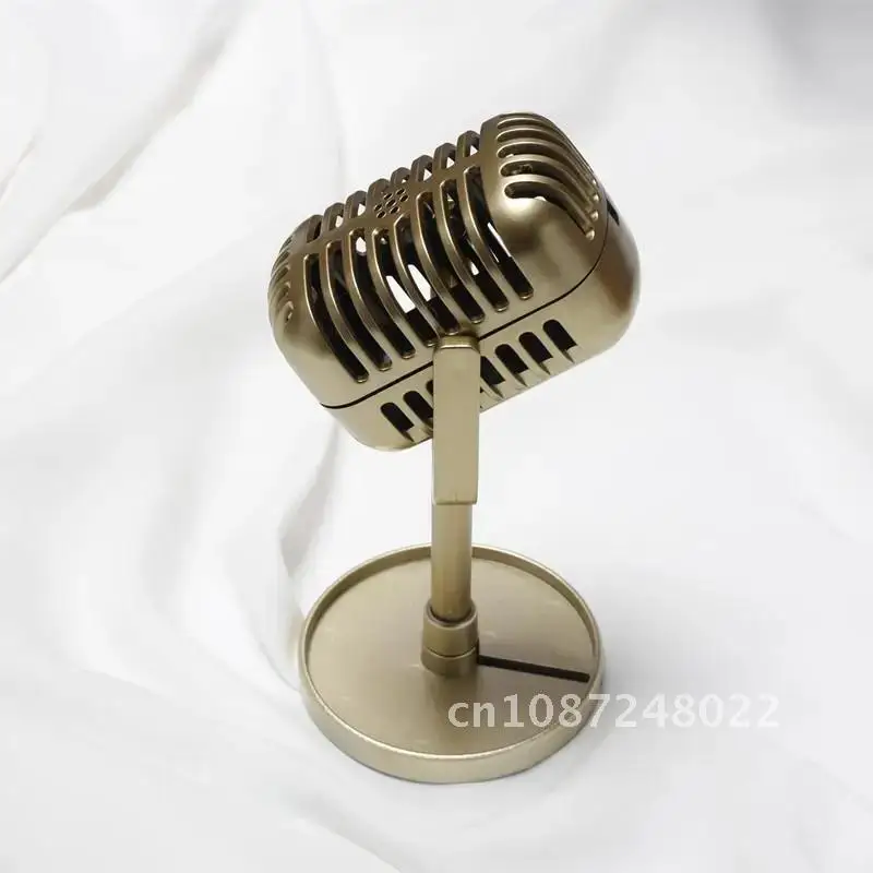 

Simulation props microphone Classic Retro Dynamic Vocal vintage microphone Universal Stand for Live Performance Recording