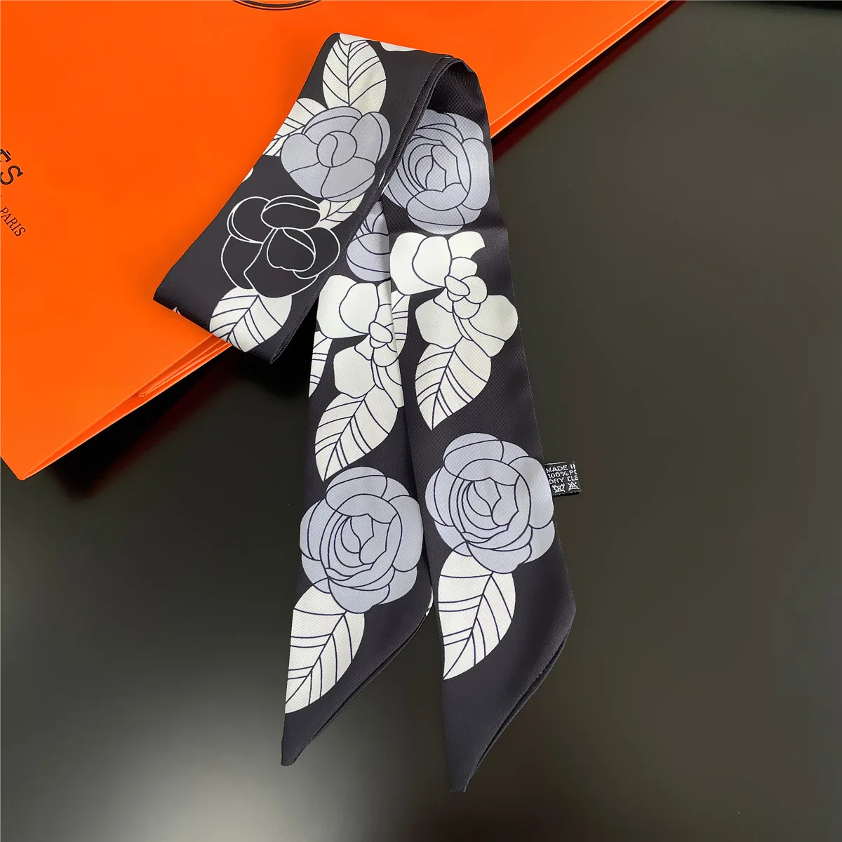 5*90cm Koreanische Version von Blume Schal Stirnband Streamer Twill Seide Schal frauen Krawatte Tasche Griff Band mode Dekoration – Detail 5