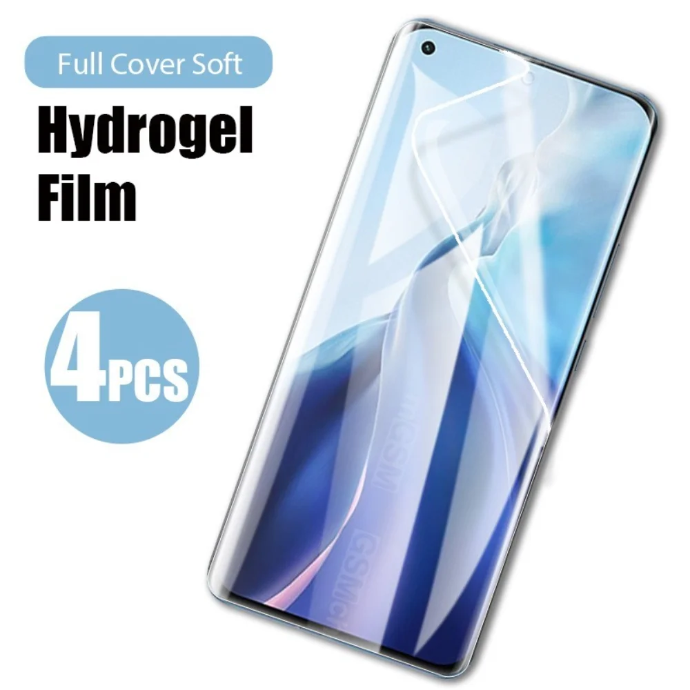 Pellicola Salvaschermo 4 Pezzi Per Xiaomi Mi 11 10 Lite Pro Ultra 5G Pellicola Idrogel Per Xiaomi Mi Note 10 Lite Pro Pellicola Curva