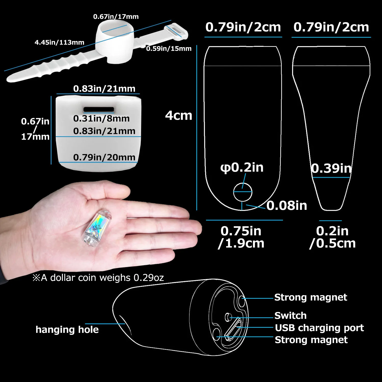 USB Ultra Mini LED Lanterns,Waterproof EDC Keychain Light High Flashlight for Camping Rechargeable Battery Stick Light