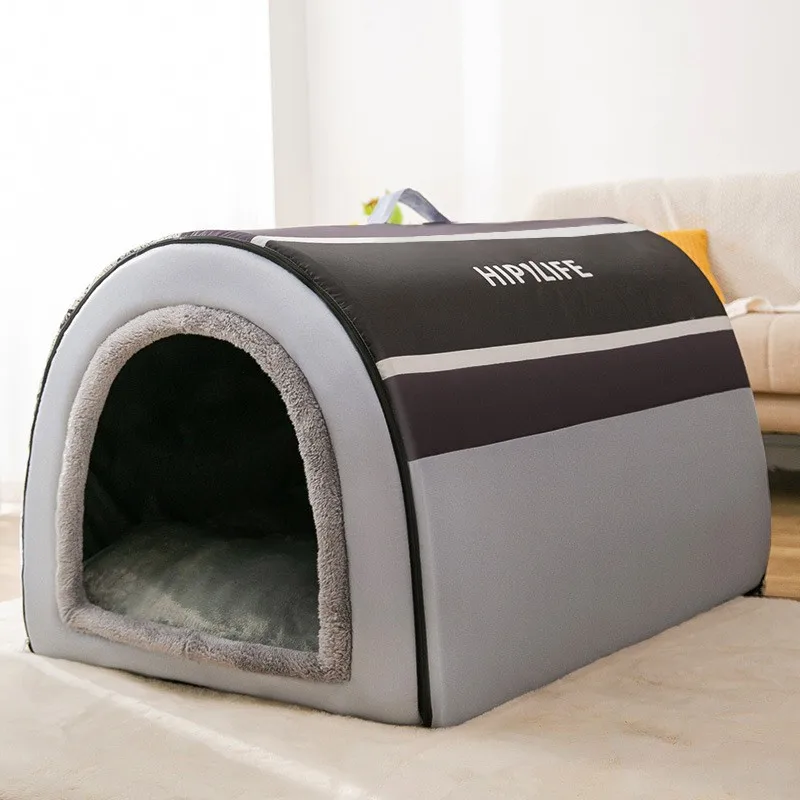 Verwijderbare Hond Warm Huis Wasbare Huisdier Bed Voor Grote Medium Honden Travelling Draagbare Klassieke Ontwerp Huisdier Huis Slapen Bed