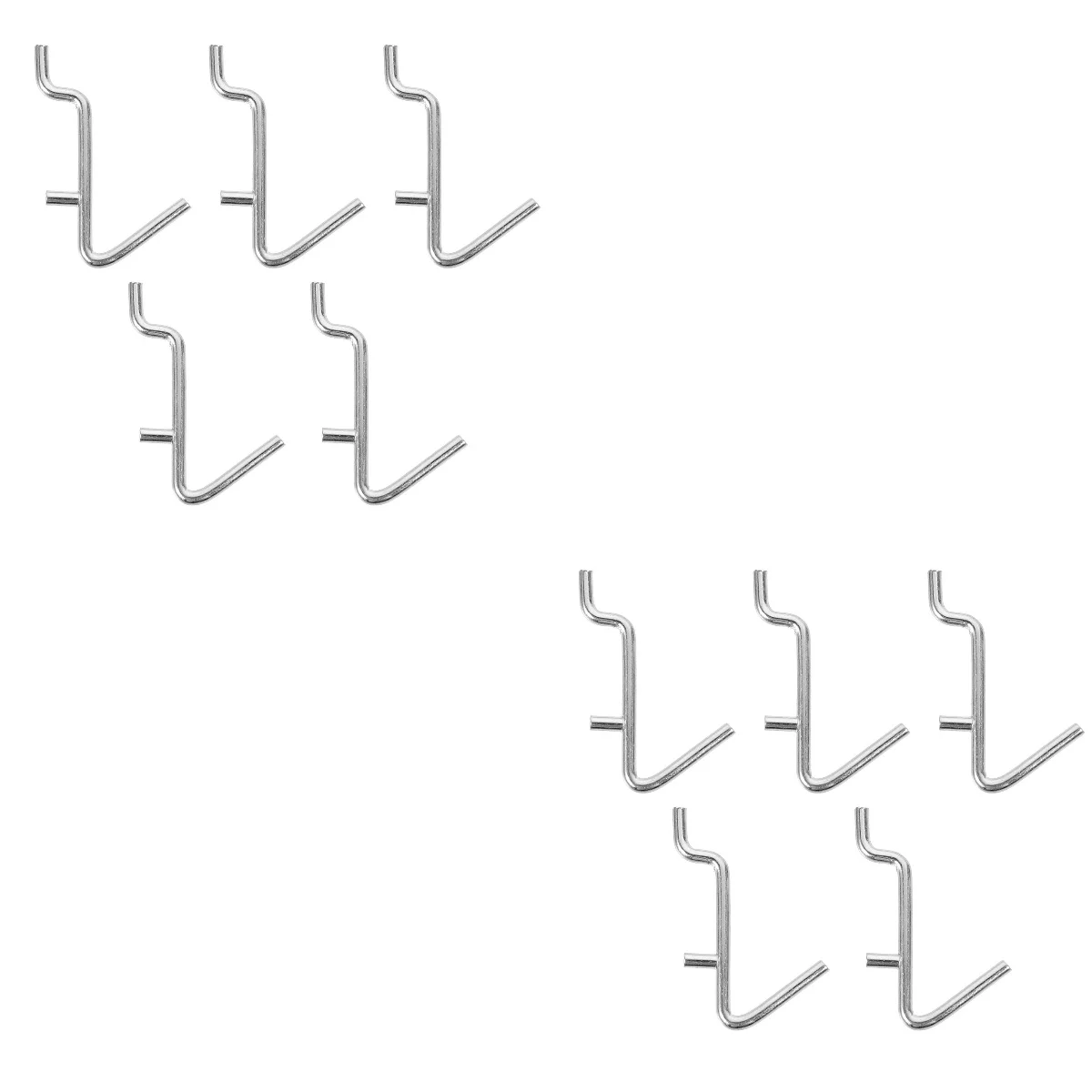 

10 Pcs Accessories Perforated V-hook Stainless Steel Rack Shelving Metal Pegboard J Wall