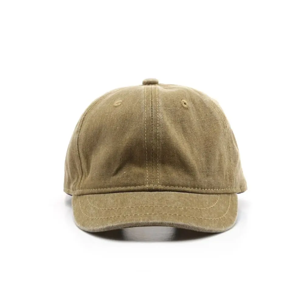 Fashion Short brim Baseball Cap Adjustable Washed Cotton Peaked Cap Solid Color Bucket Panama Cap Summer