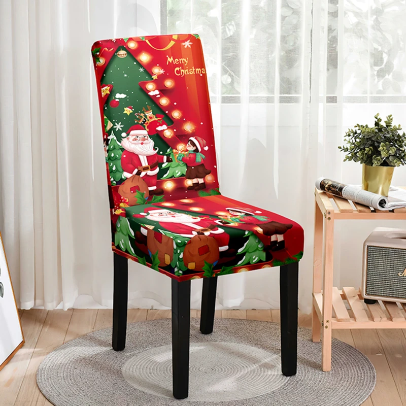 Christmas chair cover full package applicable decoration elastic chair covers high back dining chair cover atmosphere