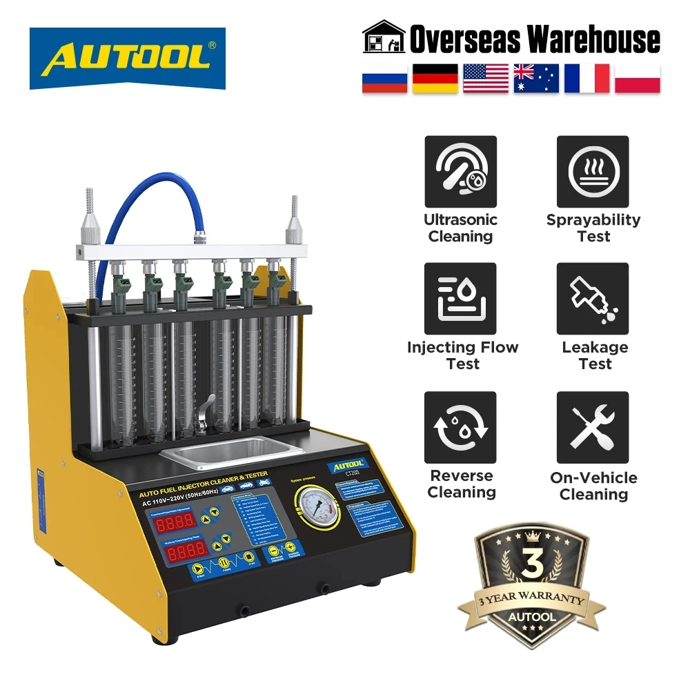 AUTOOLCT200AutomotiveInjectorsCleanerTesterFuelInjectorCleaningUltrasonicAutomotive