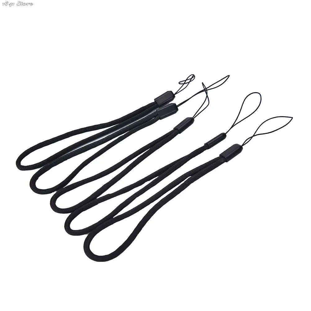 Nowy 5x czarny Nylon pasek na nadgarstek smycz dla aparat w telefonie komórkowym ipoda USB Mp3 Mp4