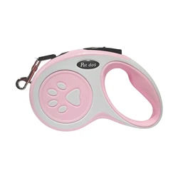Retractable Pet Leash with One - Button Lock and Non - Slip Handle - 3M (9.8 FT) (Pink White)