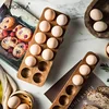 KEMORELA Modern Wooden Egg Storage Box Multi-Compartment Kitchen Organizer for Fresh Eggs Ideal for Home Cooking And Baking 2