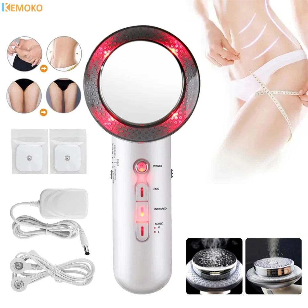 3 in 1 Ultrasonic Cavitation EMS Slimming Massager Fat Burner Cellulite Infrared Fat Removal Therapy Beauty Skin Care Apparatus
