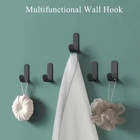 ตะขอแขวนติดผนังแบบกาวในตัว 6 ชิ้น แข็งแรง ทนน้ำ สำหรับแขวนผ้าเช็ดตัว กุญแจ อุปกรณ์ครัว ตะขอแขวนผนัง 2