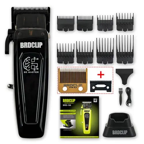 BRDCLIP Professional Electric Hair Clipper BRD 106 Hair Trimmer for Man 7500RPM with Base 5-adjusted DLC Blade Barber Machine - Image 8